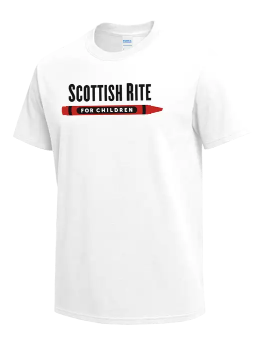 White Heavyweight 6.1 oz T-Shirt w/Scottish Rite for Children Logo