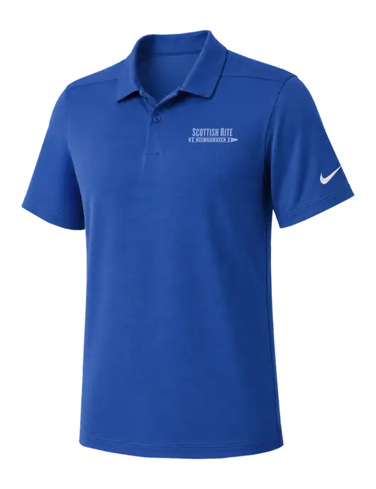 Nike Dark Royal Dry Essential Solid Polo w/Scottish Rite for Children Logo