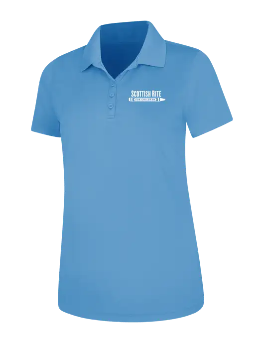 Carolina Blue Womens Dry Zone UV Mesh Polo w/Scottish Rite for Children Logo