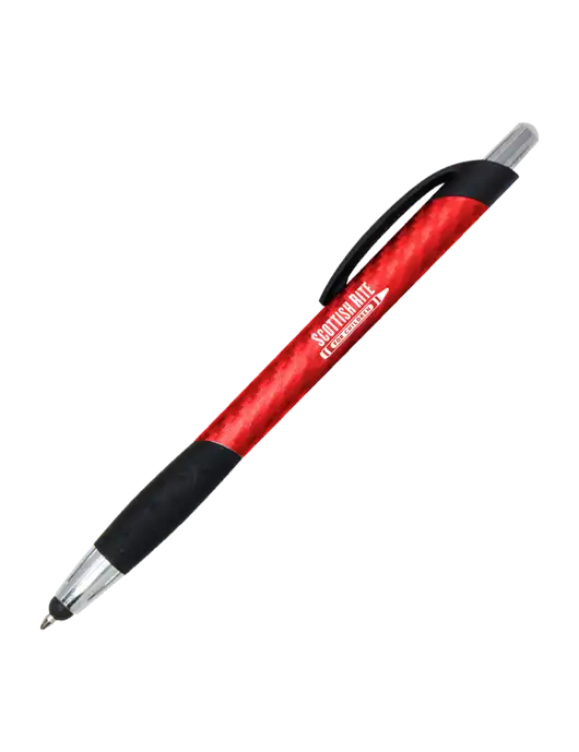 Sunray Red Stylus Pen - Black Ink w/Scottish Rite for Children Logo