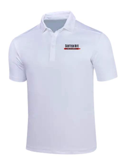 White Posi-UV Pro Polo w/Scottish Rite for Children Logo
