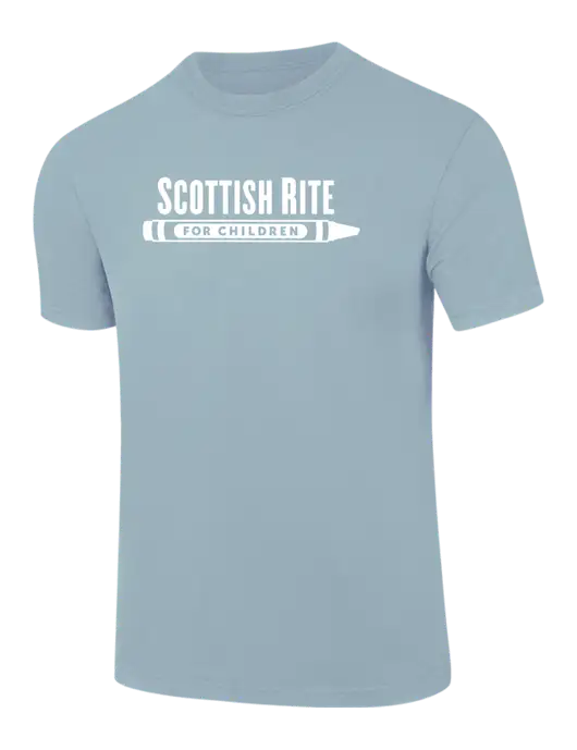 Comfort Colors 6.1 oz Light Blue Heavyweight Ring Spun T-Shirt w/Scottish Rite for Children Logo