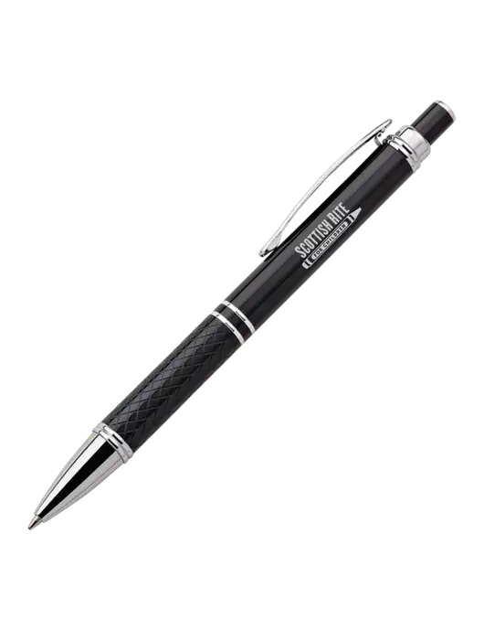 Black Stellar Scribe Pen - Black Ink w/Scottish Rite for Children Logo