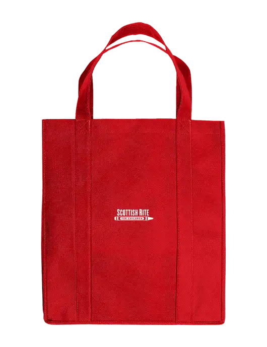 Eco Reusable Jumbo Red Shopping Bag w/Scottish Rite for Children Logo