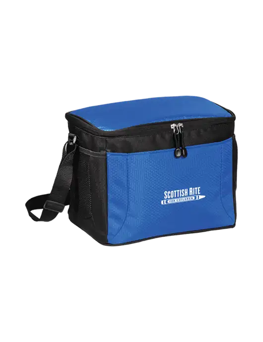 12 Can Twilight Blue/Black Cube Cooler  w/Scottish Rite for Children Logo