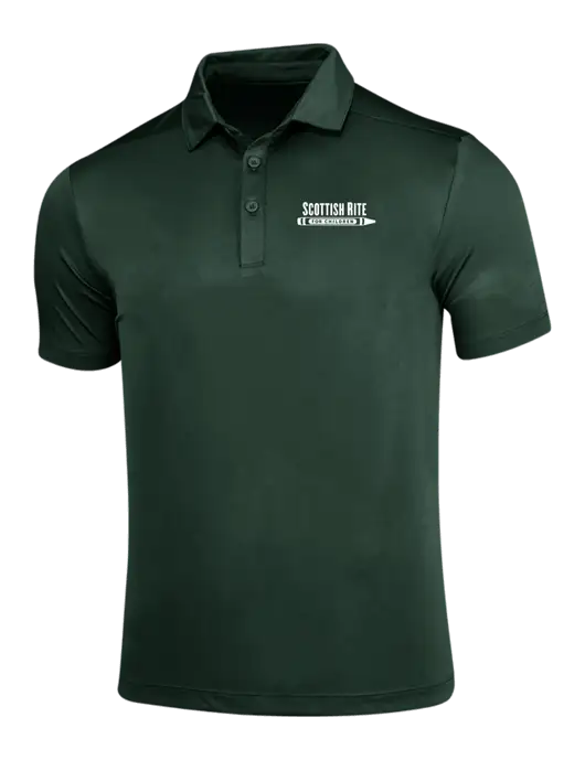 Forest Green Posi-UV Pro Polo w/Scottish Rite for Children Logo