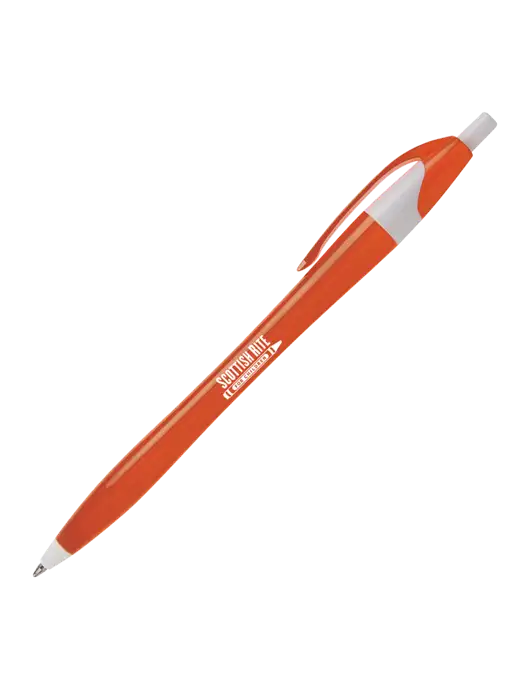 Novella Orange/White Breeze Pen - Blue Ink w/Scottish Rite for Children Logo