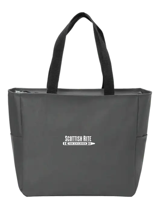 Everyday Charcoal Zip Tote Dark w/Scottish Rite for Children Logo