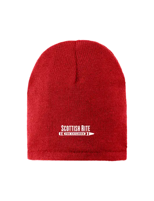 Red Fleece-Lined Beanie Cap w/Scottish Rite for Children Logo