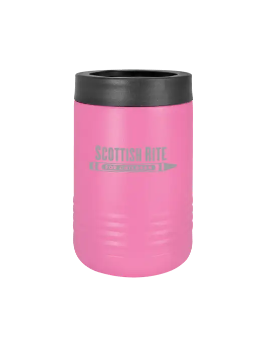 Polar Camel 12 oz Powder Coated Pink Vacuum Insulated Beverage Holder w/Scottish Rite for Children Logo
