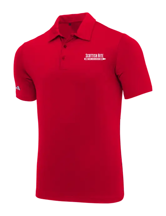 Adidas Red Ultimate Solid Polo w/Scottish Rite for Children Logo