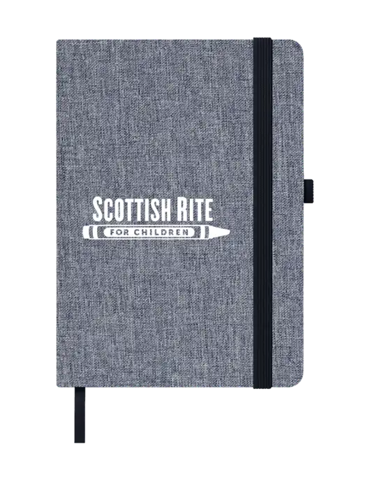 Twill Grey Heathered 5 x 7 Journal w/Scottish Rite for Children Logo