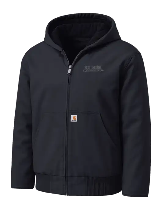 Carhartt Washed Duck Active Black Jacket w/Scottish Rite for Children Logo
