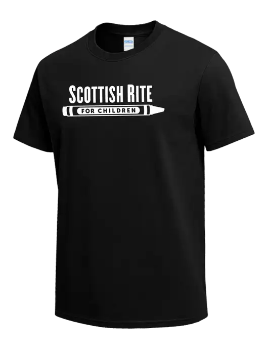 Black Heavyweight 6.1 oz T-Shirt w/Scottish Rite for Children Logo