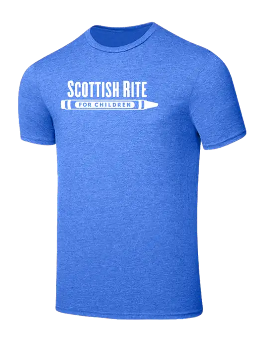 Seriously Soft Heathered Royal T-Shirt w/Scottish Rite for Children Logo