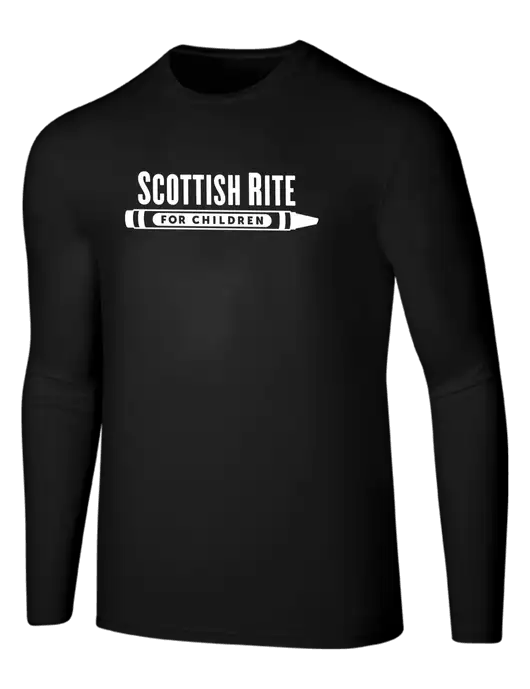 Seriously Soft Black Long Sleeve T-Shirt w/Scottish Rite for Children Logo
