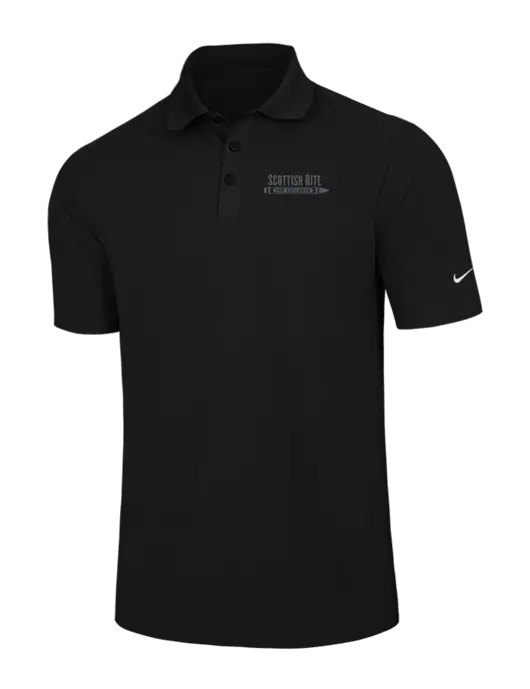 Nike Black Dri-FIT Classic Polo w/Scottish Rite for Children Logo