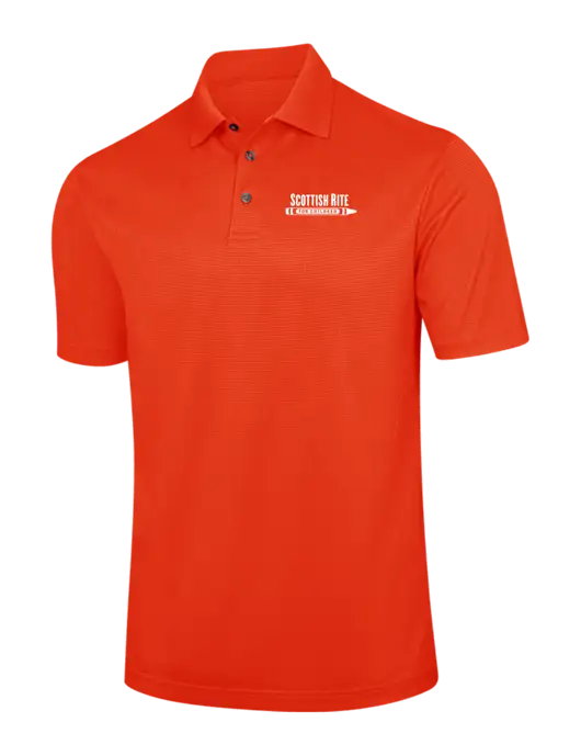 Orange Performance Fine Jacquard Polo w/Scottish Rite for Children Logo
