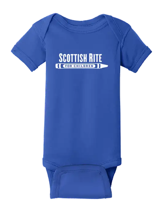 Rabbit Skins Royal Infant Short Sleeve Baby Rib Bodysuit w/Scottish Rite for Children Logo