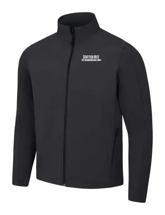 Black Charcoal Heather Core Soft Shell Jacket w/Scottish Rite for Children Logo