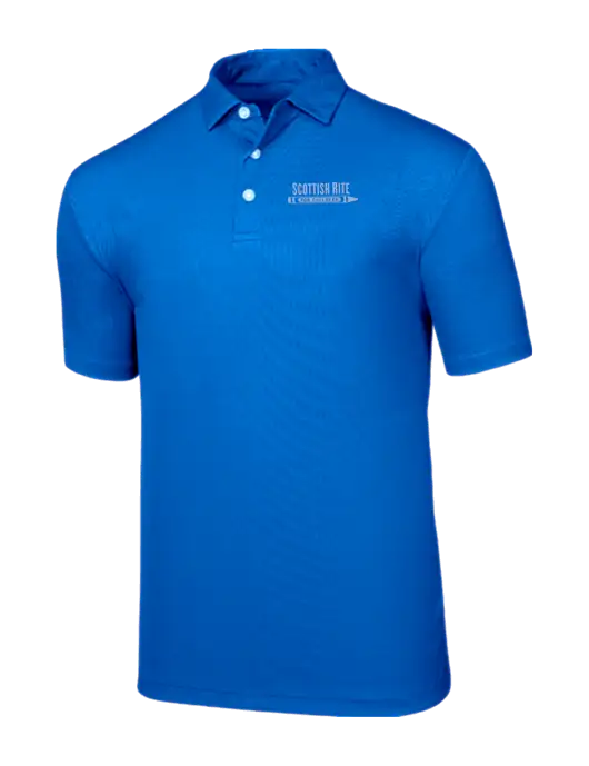 Callaway Birdseye Dark Carolina Blue Polo w/Scottish Rite for Children Logo