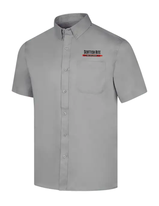 Short Sleeve Light Grey Superpro React Twill Shirt w/Scottish Rite for Children Logo