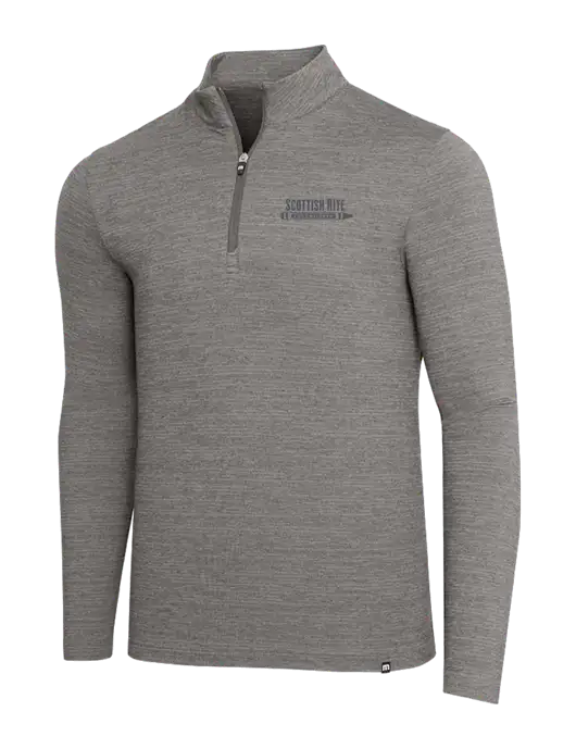 TravisMathew Medium Grey Heather Crestview 1/4 Zip w/Scottish Rite for Children Logo