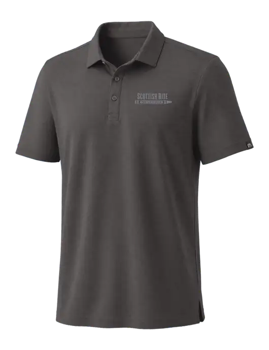 TravisMathew Med Dark Grey Coto Performance Polo w/Scottish Rite for Children Logo