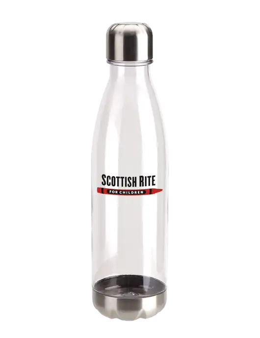 Bayside Tritan Clear 25 oz Bottle with Stainless Base and Cap w/Scottish Rite for Children Logo