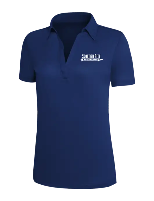 Dark Royal Silk Touch Womens Performance Polo w/Scottish Rite for Children Logo