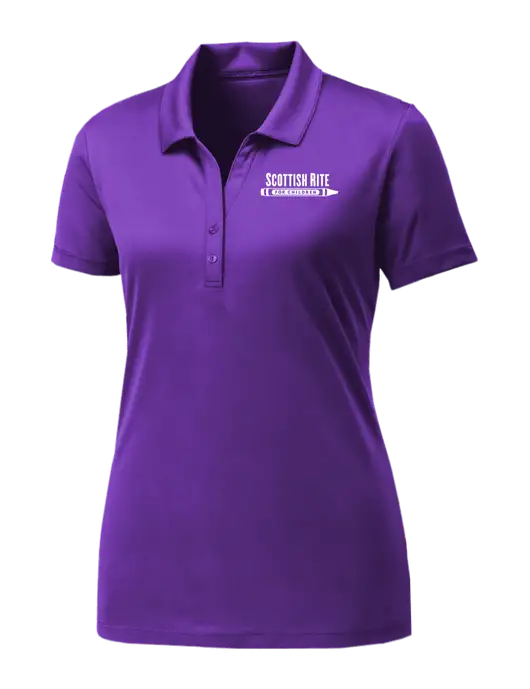 Womens Purple PosiCharge Competitor Polo w/Scottish Rite for Children Logo