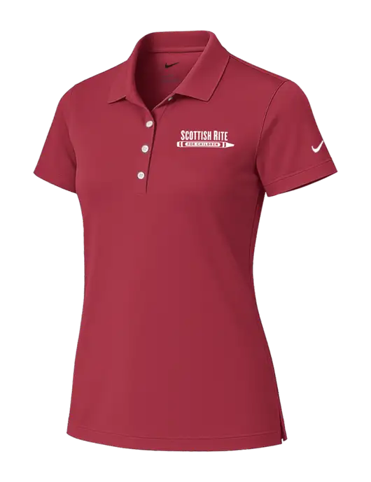 Nike Womens Red Tech Basic Dri-FIT Polo
 w/Scottish Rite for Children Logo