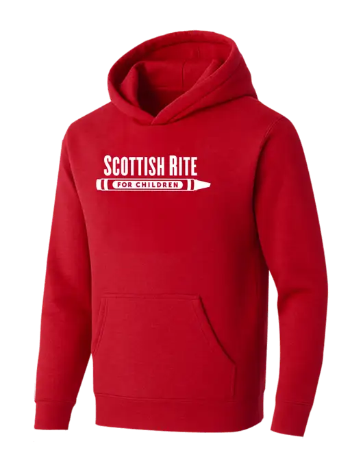 BELLA+CANVAS Red Sponge Fleece Pullover Hoodie w/Scottish Rite for Children Logo