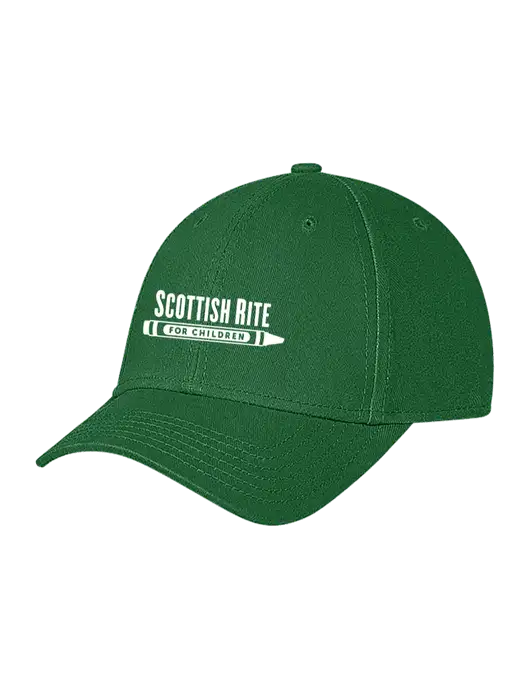 Kelly Green Structured Soft Snap Closure Hook & Loop Cap w/Scottish Rite for Children Logo