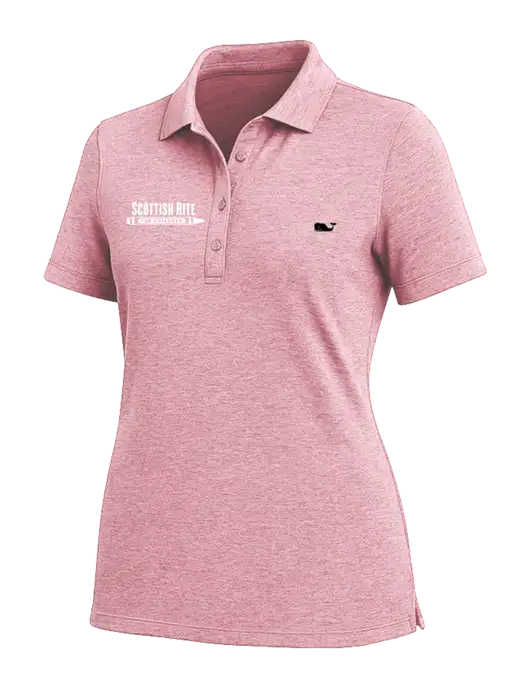 Vineyard Vines Womens Dusty Rose Edgartown Pique Polo w/Scottish Rite for Children Logo