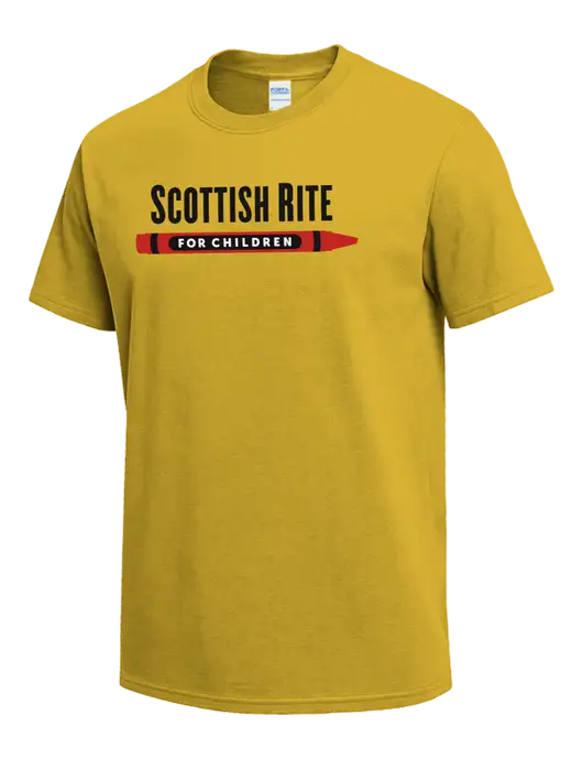 Yellow Heavyweight 6.1 oz T-Shirt w/Scottish Rite for Children Logo