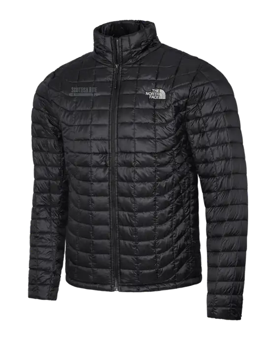 North Face Matte Black ThermoBall Trekker Jacket w/Scottish Rite for Children Logo