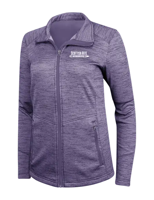 Purple Womens Digi Stripe Fleece Jacket w/Scottish Rite for Children Logo