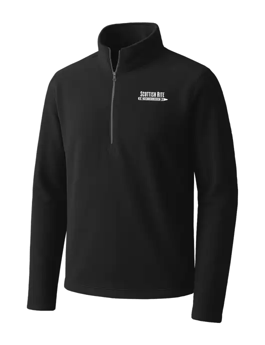 Black Microfleece 1/2 Zip Pullover w/Scottish Rite for Children Logo