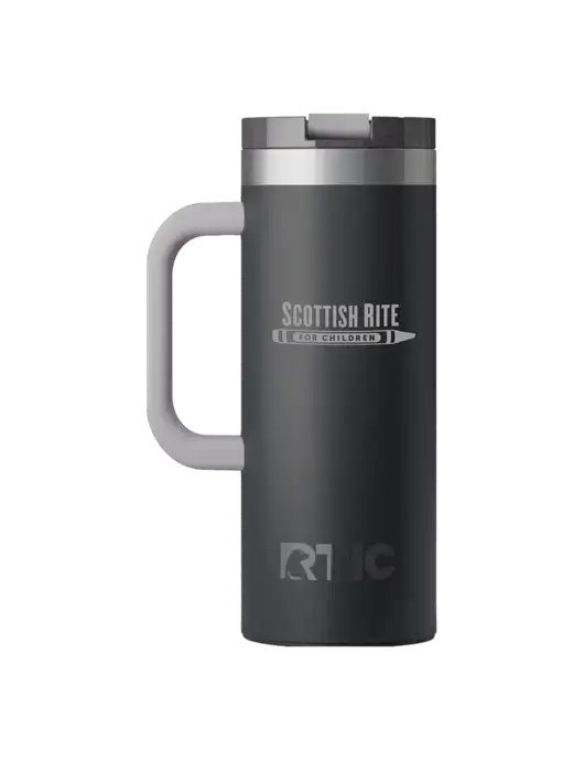 RTIC Road Trip 20 oz Charcoal Travel Mug w/Scottish Rite for Children Logo