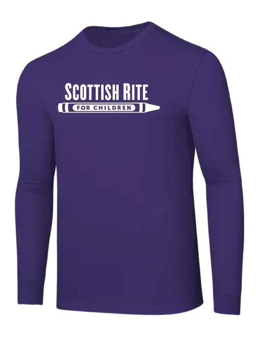 Core Blend Purple Long Sleeve Tee w/Scottish Rite for Children Logo