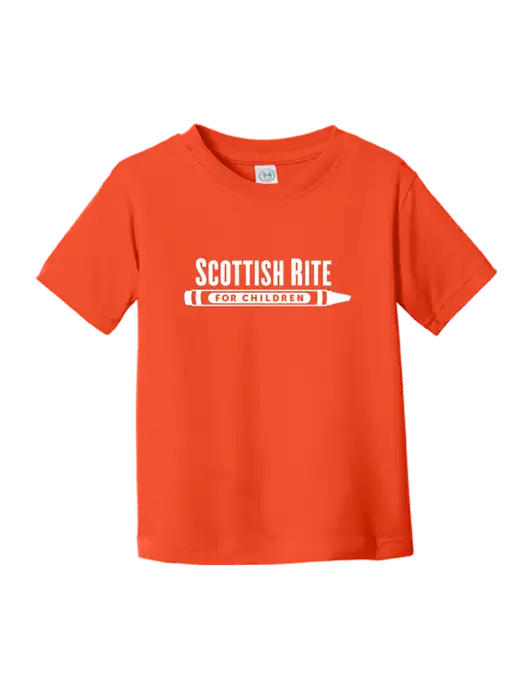 Rabbit Skins Orange Toddler Fine Jersey Tee w/Scottish Rite for Children Logo