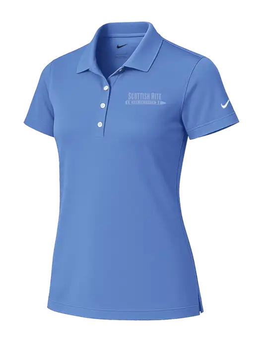 Nike Womens Light Blue Tech Basic Dri-FIT Polo
 w/Scottish Rite for Children Logo