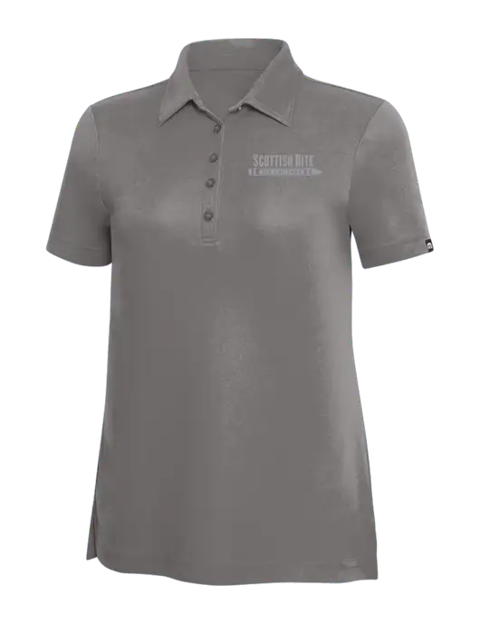 TravisMathew Grey Solid Womens Oceanside Polo w/Scottish Rite for Children Logo