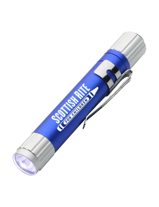Blue Aluminum LED Penlight w/Scottish Rite for Children Logo