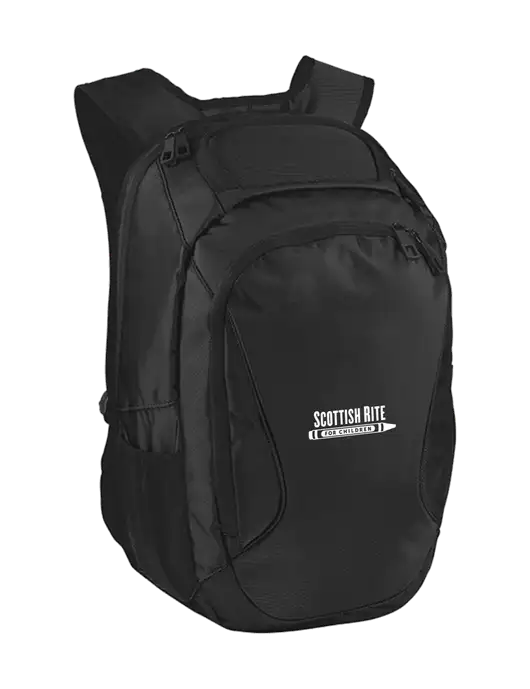 Stealth Black Laptop Backpack w/Scottish Rite for Children Logo