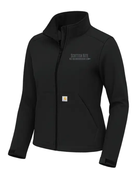 Carhartt Womens Rain Defender Black Soft Shell Jacket w/Scottish Rite for Children Logo