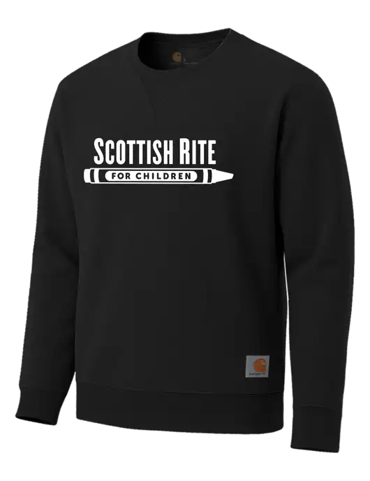 Carhartt Black Midweight Crewneck Sweatshirt w/Scottish Rite for Children Logo