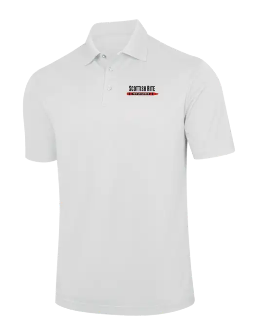 White Performance Fine Jacquard Polo w/Scottish Rite for Children Logo