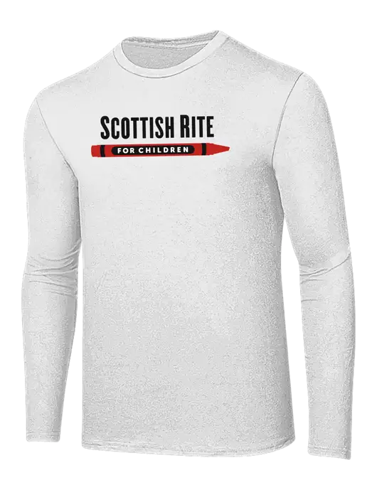 Ring Spun White 4.5 oz Long Sleeve T-Shirt w/Scottish Rite for Children Logo